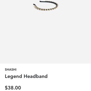 Shashi Black Headband with Gold Accents